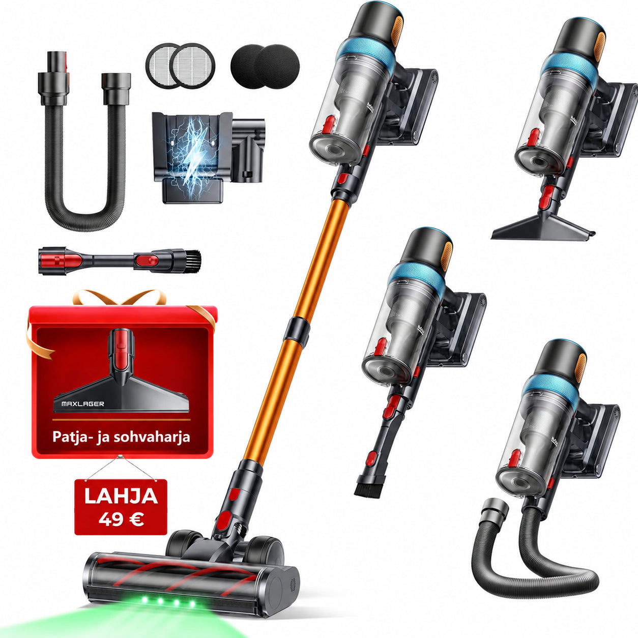 Maxlager P20 Langaton Pölynimuri - 600W - 1,67 kg - Varsi-imuri