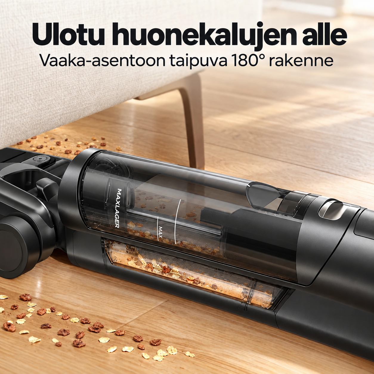 Maxlager S7 Pro – Johdoton moppaava imuri – Itsepuhdistus ja jopa 50 min akunkesto