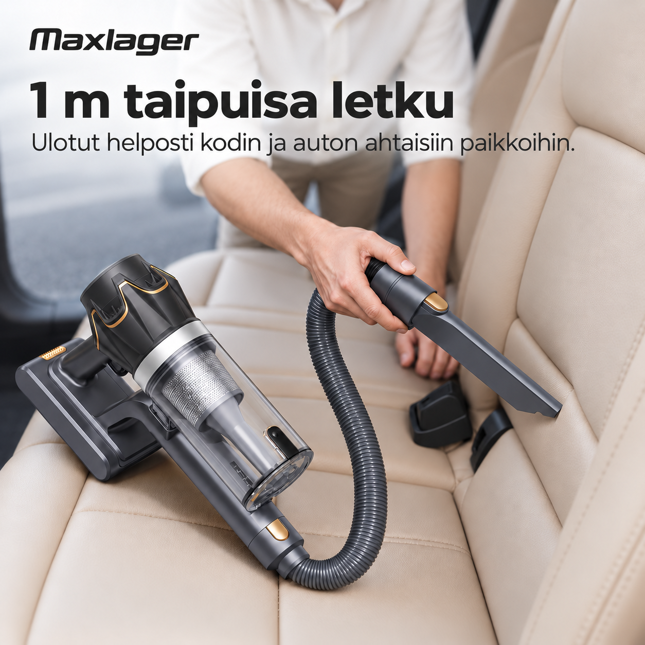 Maxlager V30 Pro – Johdoton imuri 800 W, 75 kPa ja jopa 95 min akunkesto