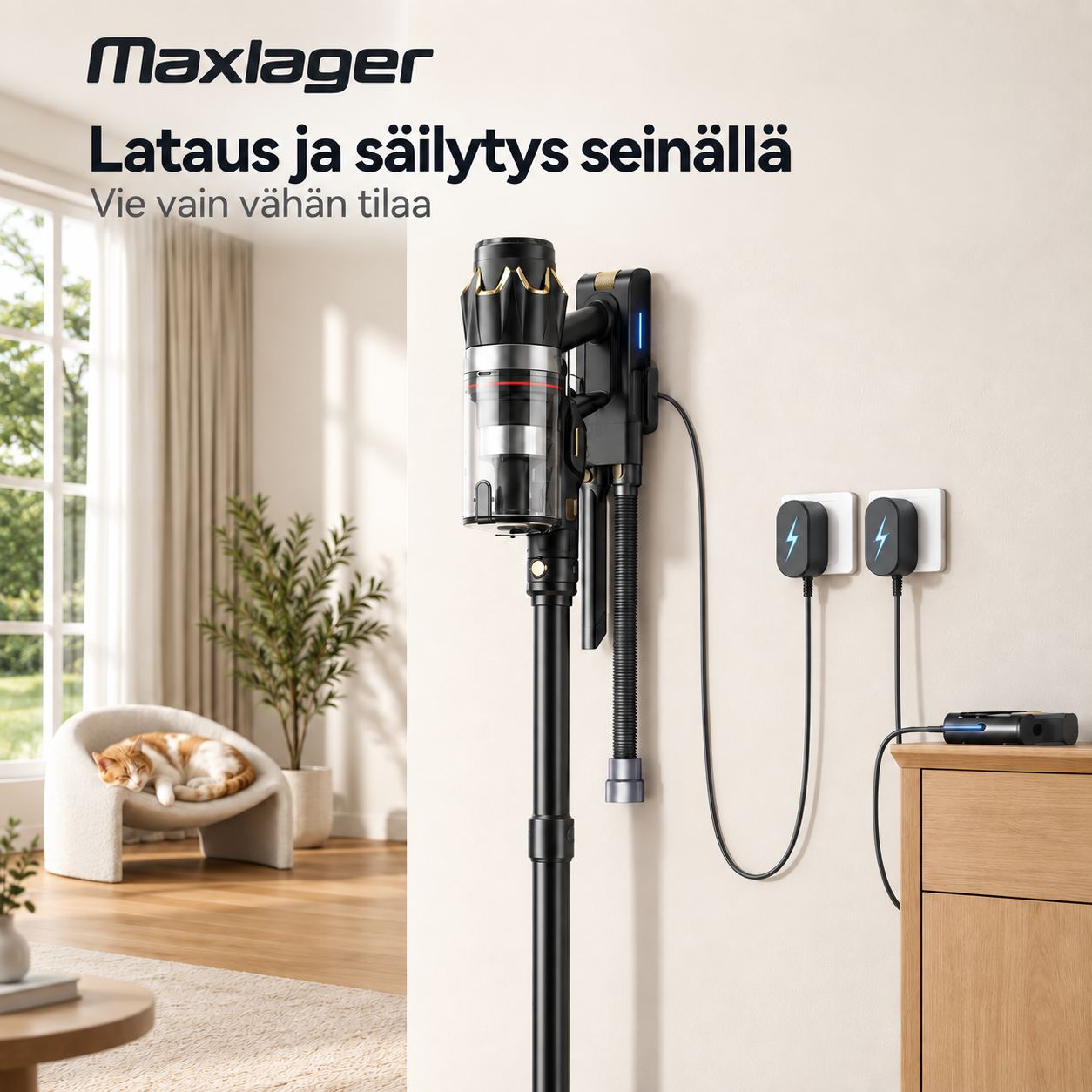 Maxlager V30 Pro – Johdoton imuri 800 W, 75 kPa ja jopa 95 min akunkesto